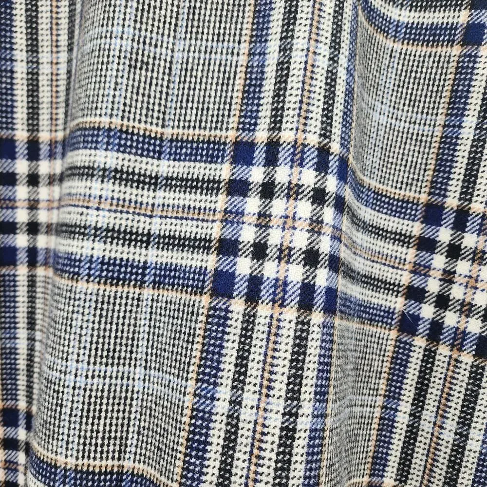 Ikks‎ Women's Plaid Double-Breasted Blazer Wool Size XS Oversized
